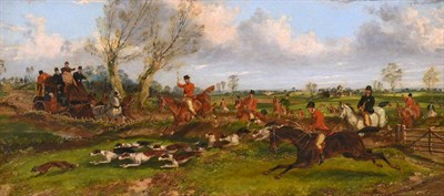 Lot 1153 - Samuel Henry Gordon II Alken (1810-1894)  Hunt in full cry crossing the Path of the York to...