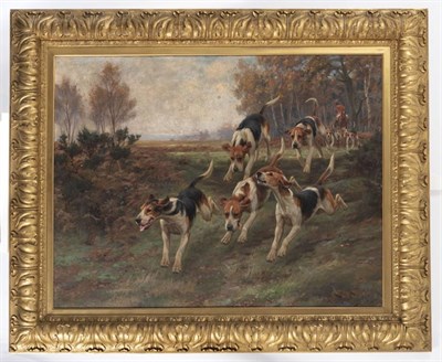 Lot 1154 - Wright Barker (1864-1941) Huntsman and the Belvoir hounds Signed and dated 1913, oil on canvas,...