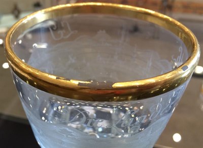 Lot 3 - A Lauenstein Glass ''Die Landes Wollfarth'' Goblet and Cover, mid 18th century, the ovoid bowl...
