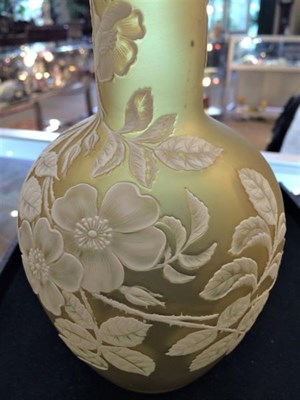 Lot 24 - A Thomas Webb & Sons Cameo Glass Bottle Vase, circa 1880, of ovoid form with cylindrical neck,...