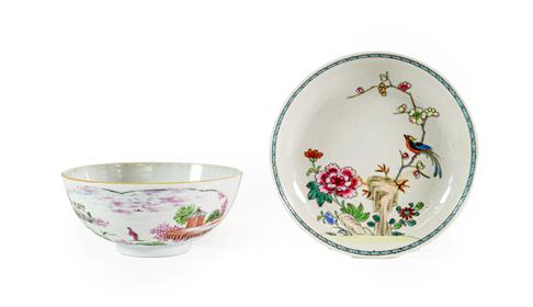 Lot 36 - A London Decorated Chinese Porcelain Bowl, mid 18th century, painted in famille rose type...