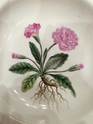 Lot 64 - A Chamberlains Worcester Porcelain Botanical Crescent Shaped Dish and Cover, en suite with the...