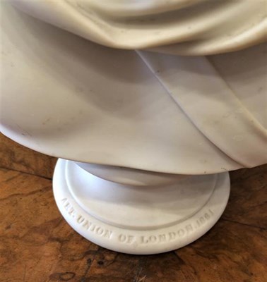 Lot 69 - A Parian Art Union Bust of the Apollo Belvedere, 1861 or later, on a circular socle, signed...