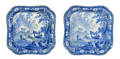 Lot 88 - A Pair of Staffordshire Pearlware Vegetable Tureens and Covers, circa 1820, of square form with...