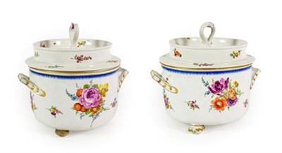 Lot 110 - A Pair of Marcoline Meissen Porcelain Fruit Coolers and Matched Covers, en suite, of circular...