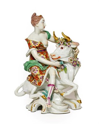 Lot 126 - A Samson of Paris Porcelain Group of Europa and the Bull, after the Derby original, the goddess...