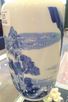 Lot 131 - A Chinese Porcelain Rouleau Vase, Chenghua reign mark but probably Kangxi period, painted in...