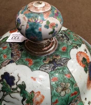 Lot 133 - A Chinese Porcelain Baluster Jar and Cover, Kangxi, painted in famille verte enamels with...