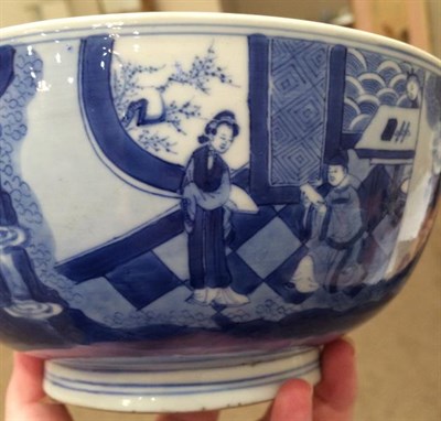 Lot 141 - A Chinese Porcelain ''Romance of the Western Chamber'' Bowl, Kangxi reign mark and probably of...