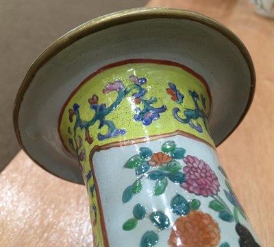 Lot 159 - A Chinese Porcelain Vase, Jiaqing reign mark and possibly of the period, of flared cylindrical form