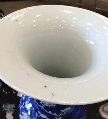 Lot 160 - A Chinese Porcelain Yenyen Vase, Kangxi reign mark but circa 1900, painted in underglaze blue...