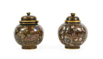 Lot 186 - A Japanese Cloisonné Enamel Vase, Meiji period, of baluster form with flared neck, decorated...