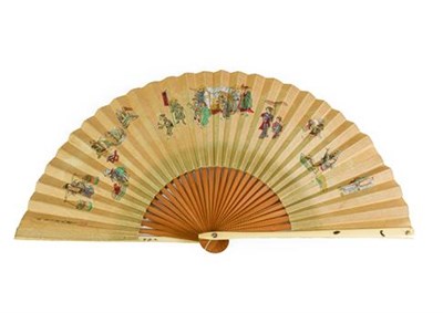 Lot 217 - A Japanese Ivory and Shibayama Fan, Meiji period, the guards decorated with insects, the paper leaf