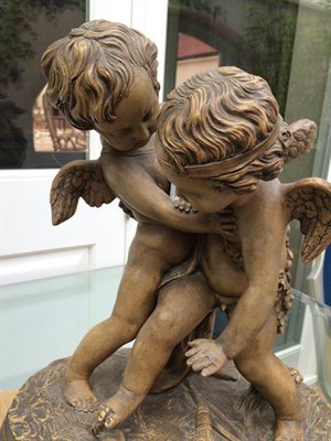 Lot 230 - After Etienne Maurice Falconet (1716-1791: A Terracotta Bacchic Group, of two putti in an...