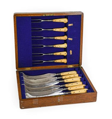 Lot 258 - A Set of Six George I Bone and Steel Table Knives and Forks, cutler's mark GW, circa 1720, the...