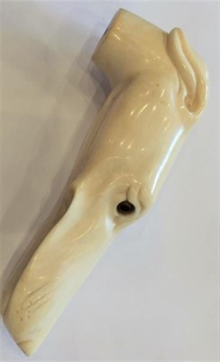 Lot 260 - An Ivory Walking Stick Handle, late 19th century, naturalistically carved as the head of a...