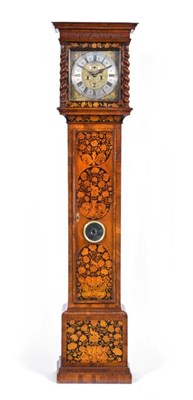 Lot 291 - A Walnut Marquetry Eight Day Longcase Clock, signed Jos Foster, London, circa 1700, flat top...