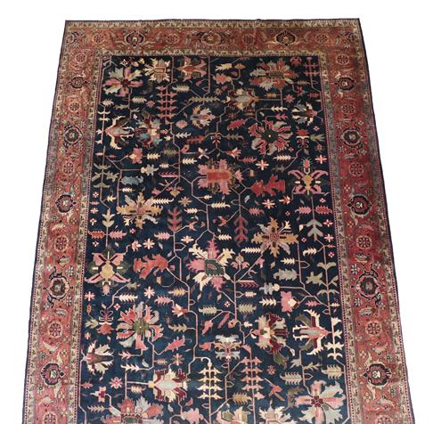 Lot 297 - Oriental Carpet of Heriz Design, 2nd half 20th century The indigo field with an allover design...