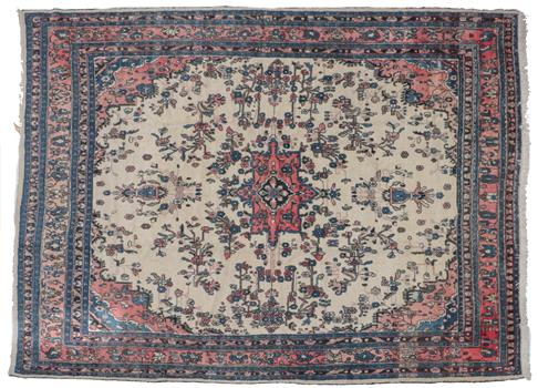Lot 316 - Hamadan Carpet Iranian Kurdistan, circa 1950 The ivory field sparsely decorated with flowering...