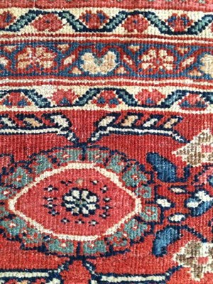 Lot 320 - Good Sultanabad Carpet West Iran, circa 1900 The cream field with columns of oval madder medallions