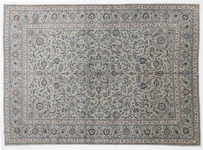 Lot 321 - Kashan Carpet Central Iran, circa 1970 The ice blue field with an allover design of vines and...