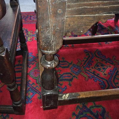 Lot 325 - A 17th Century Oak Refectory Table, of three plank boarded construction with cleated ends above...