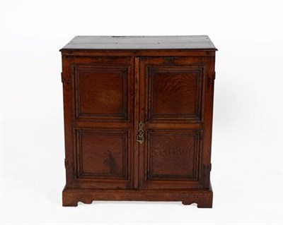 Lot 326 - A Victorian Oak Cabinet, incorporating 18th century elements, the moulded top above two...
