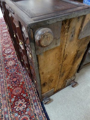 Lot 332 - A Late 17th Century Oak Geometric Moulded Chest, with four two-as-one moulded drawers between...