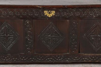 Lot 359 - A Late 17th Century Joined Oak Chest, the hinged lid enclosing a vacant interior above a...