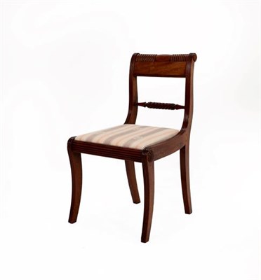 Lot 387 - A Set of Seven George IV Mahogany Dining Chairs, 2nd quarter 19th century, with later recovered...