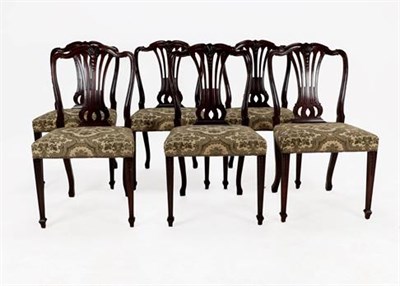 Lot 388 - A Set of Twelve (10+2) Carved Mahogany Dining Chairs, 3rd quarter 19th century, recovered in...