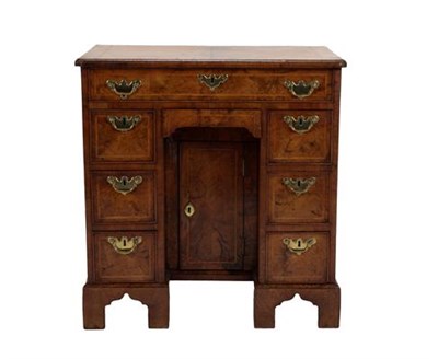 Lot 392 - A George I Walnut, Crossbanded and Feather-Banded Kneehole Dressing Table, early 18th century,...