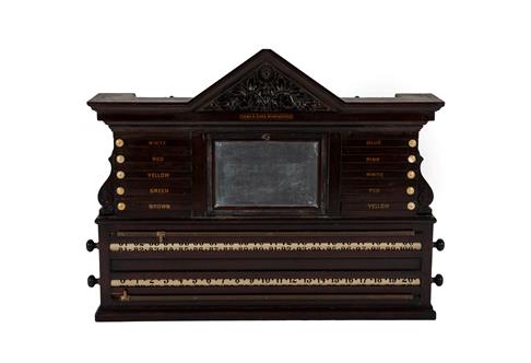 Lot 406 - Orme & Sons, Manchester: A Victorian Carved Mahogany Snooker Score Board, late 19th century,...