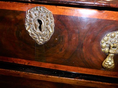 Lot 408 - A Late 17th Century Olivewood and Oyster Veneered Straight Front Chest, the crossbanded top...