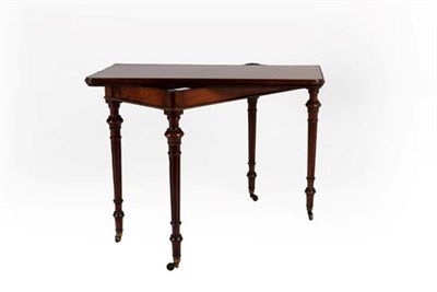 Lot 414 - A Victorian Walnut and Gilt Metal Mounted Foldover Card Table, late 19th century, the moulded...