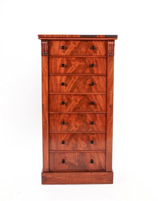 Lot 421 - A Victorian Mahogany Wellington Chest, 3rd quarter 19th century, with seven graduated drawers...