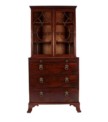 Lot 431 - A George III Mahogany Cabinet Bookcase, late 18th century, of attractive proportions, the...