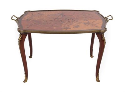 Lot 456 - A Louis XV Style Kingwood, Amaranth, Marquetry and Gilt Metal Mounted Tray on Stand (adapted), late