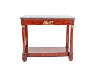 Lot 462 - A French Mahogany, Gilt Metal and Marble Top Console Table, early 19th century, the rectangular...