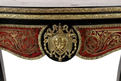 Lot 463 - A Louis XV Style Ebonised and Red Tortoiseshell Boulle Card Table, circa 1850, of serpentine shaped