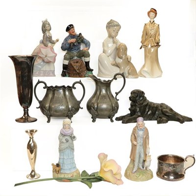 Lot 44 - Ceramics, glass and plated wares including Lladro figures, Royal Doulton 'The Lobster Man'...