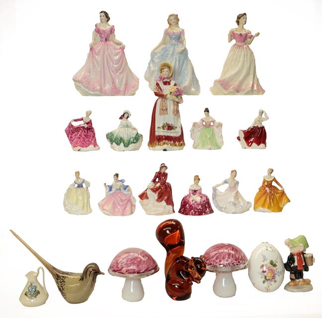 Lot 52 - Royal Doulton figures including: Faith HN4151, Hope HN4097, Charity HN4243 and Old Country...