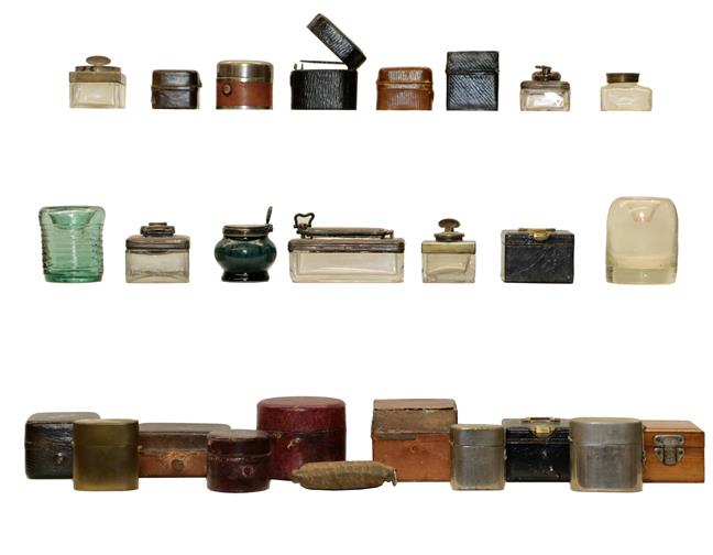 Lot 85 - A small collection of various travelling inkwells