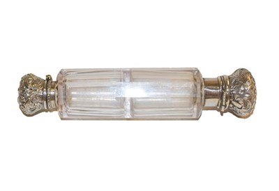 Lot 126 - A clear glass double ended scent bottle