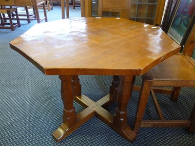 Lot 1859 - A Pair of Yorkshire School Octagonal Pub Table, on four turned legs joined by floor stretchers,...