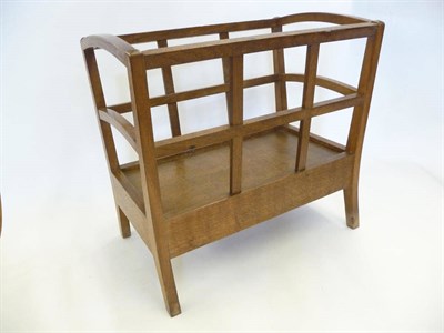 Lot 1861 - A Cotswold School Oak Magazine Rack, with lattice sides, solid base, on four legs, unmarked,...