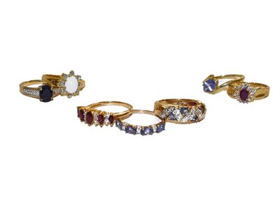 Lot 162 - A selection of ten costume jewellery rings, of varying designs and sizes