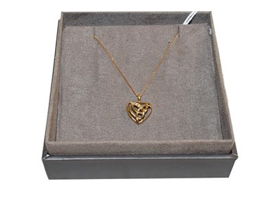 Lot 169 - A Clogau diamond heart pendant on a 9 carat gold chain, pendant length 1.7cm, chain length 41cm
