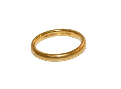 Lot 180 - A 22 carat gold band ring, finger size J
