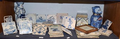 Lot 237 - A quantity of 18th century and later Delft and other tiles, together with a 20th century Delft Toby